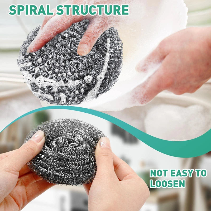 SWANS Stainless Steel Scrubber Scouring Pads – 1/30 Pack Steel Wool Scrubber SWANS