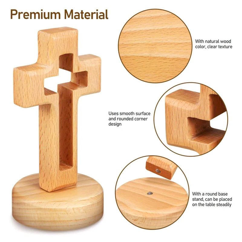 Wooden Crucifix with Jesus Statue – Church & Home Decor Religious Wood Decor SWANS