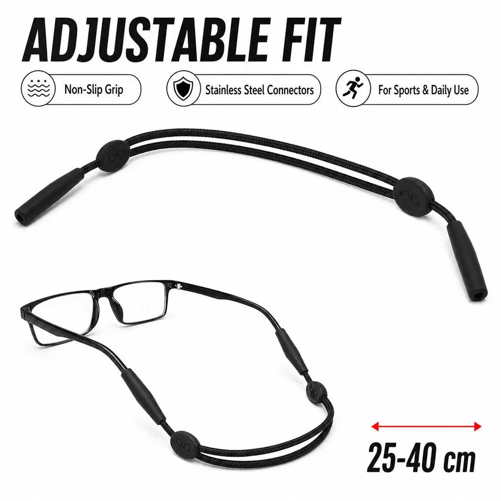 SWANS Silicone Glasses Strap – Adjustable Anti-Slip Eyeglass Cord Eyeglass Strap SWANS
