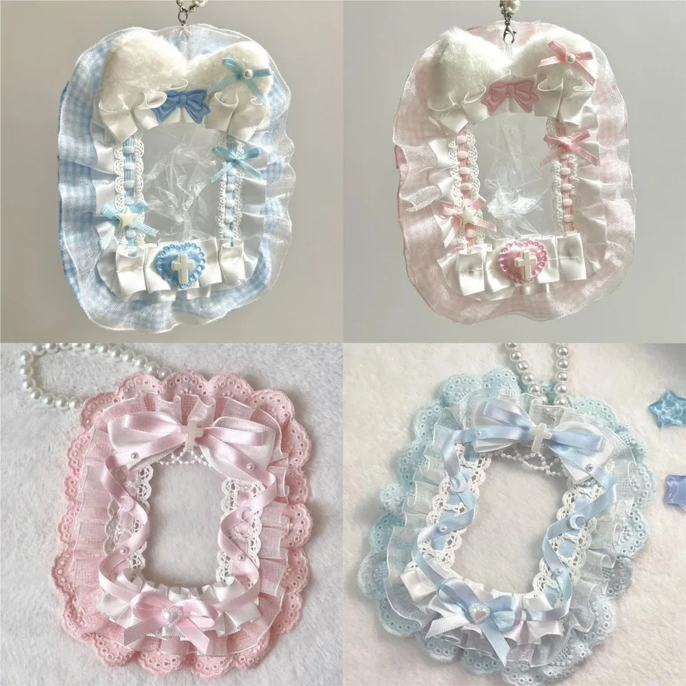 Sweet Plush Photocard Holder Lolita Ribbon Lace Anime Case Photocard Holder SWANS