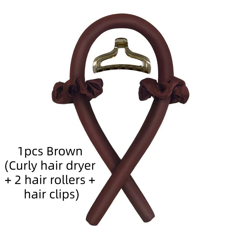 Foam No-Heat Sleeping Hair Curlers – Big Wave Styler 1/3/5pc Hair Curl Styler SWANS 1pcs brown