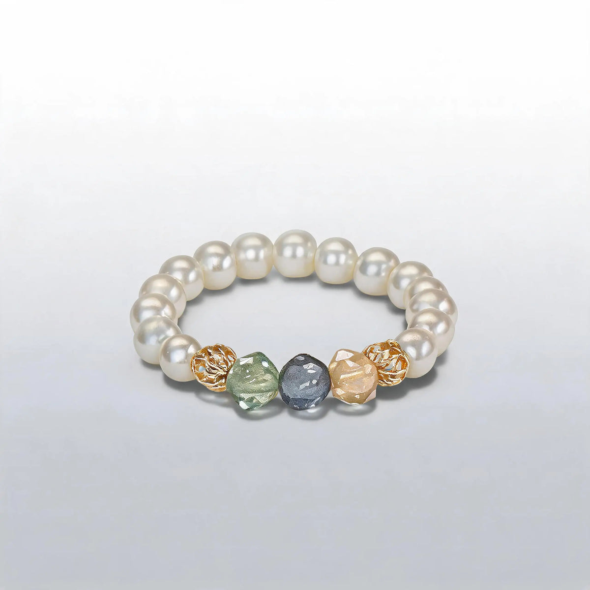 Pearl & Czech Bead Adjustable Open Ring – French Vintage Style Fashion Beaded Ring SWANS