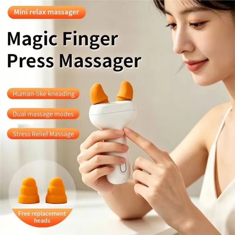 SWANS AA20 Mini Neck & Shoulder Massager | Dual Silicone Heads Handheld Massager SWANS