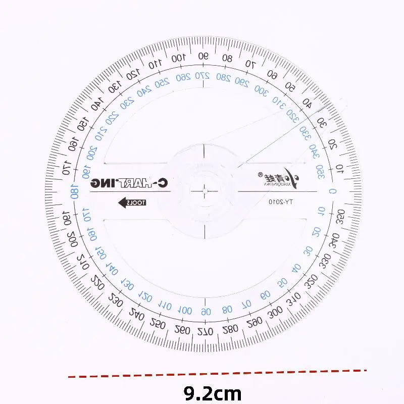 360° Circle Protractor for Geometry & Math – 1/3/5 Pack Geometry Protractor SWANS 1pcs