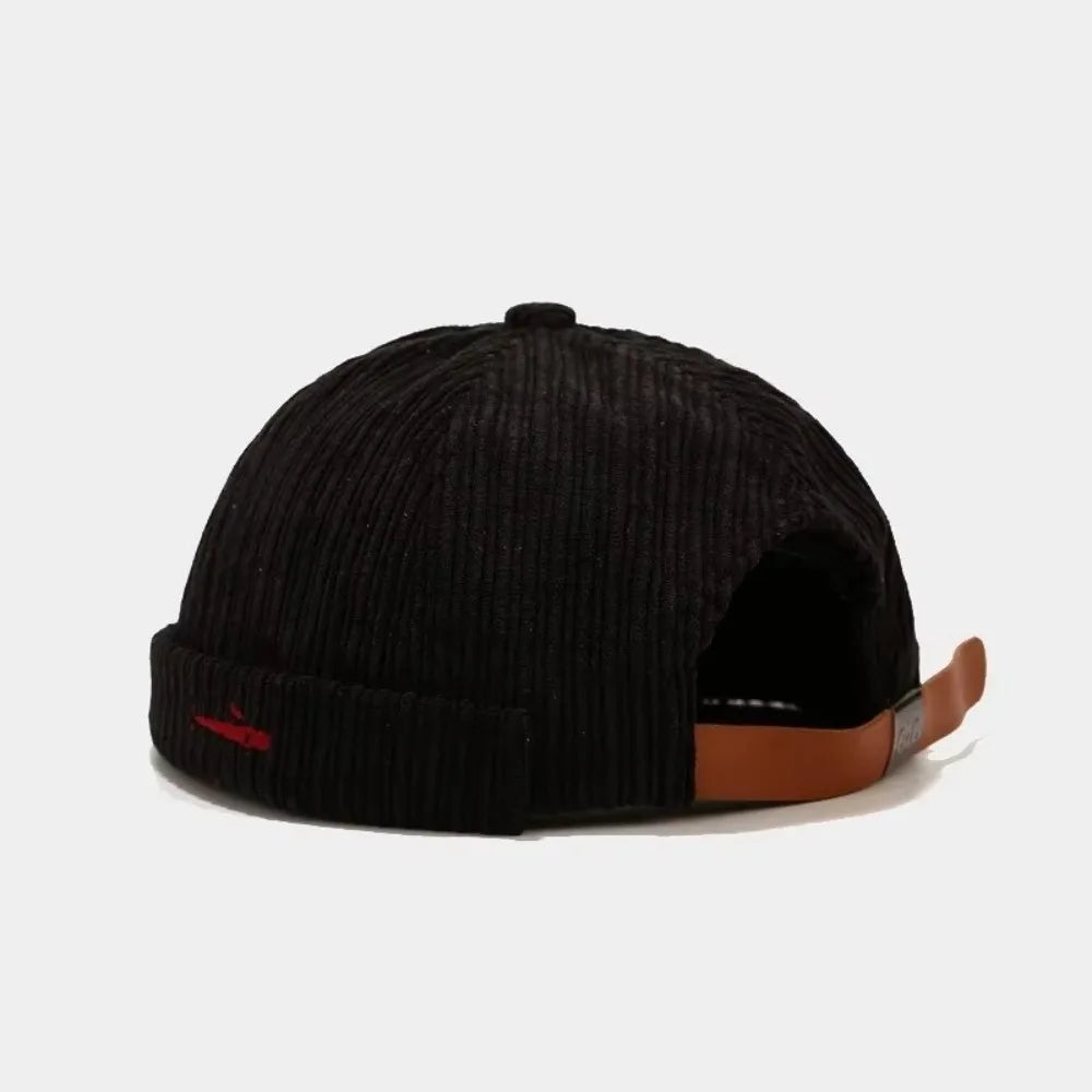 Retro Corduroy Docker Cap – Unisex Brimless Beanie Skullcap Beanie Docker Cap SWANS