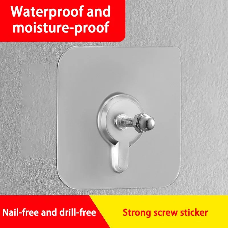 Self-Adhesive Screw Hooks – No-Drill Wall Hanging Stickers Adhesive Wall Hooks SWANS