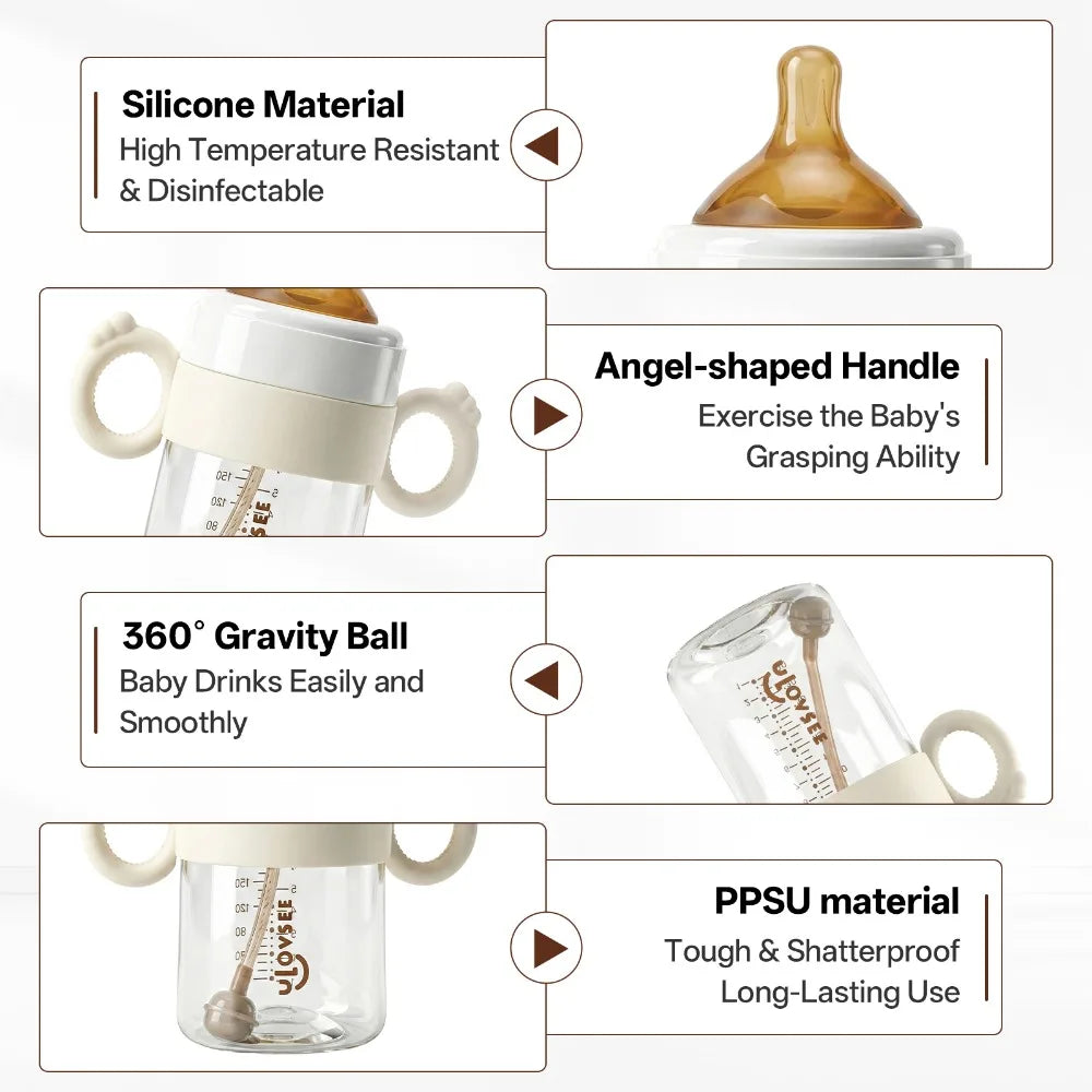 SWANS PPSU Baby Training Bottle 240ml/300ml Wide Neck & Straw Baby Training Bottle SWANS