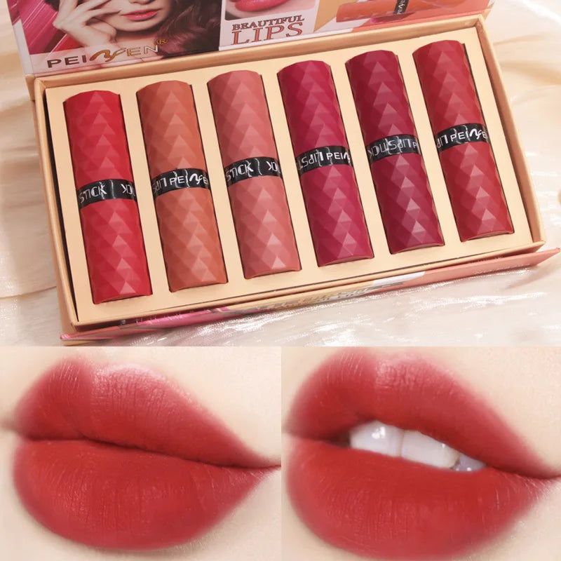 SWANS 6-Color Waterproof Moisturizing Lipstick Set | Long-Lasting Lipstick Set SWANS