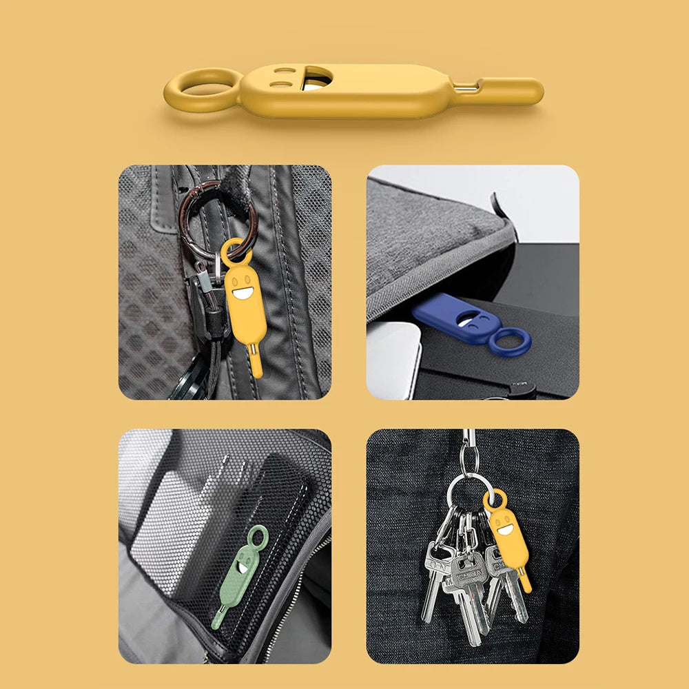 2-in-1 SIM Card Ejector Pin & Anti-Lost SIM Card Holder Case SIM Card Tool SWANS