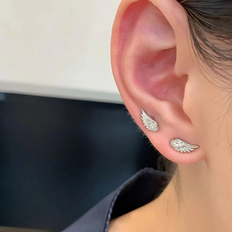 Vintage Angel Wings Stud Earrings – Punk Couple Jewelry Stud Earrings SWANS