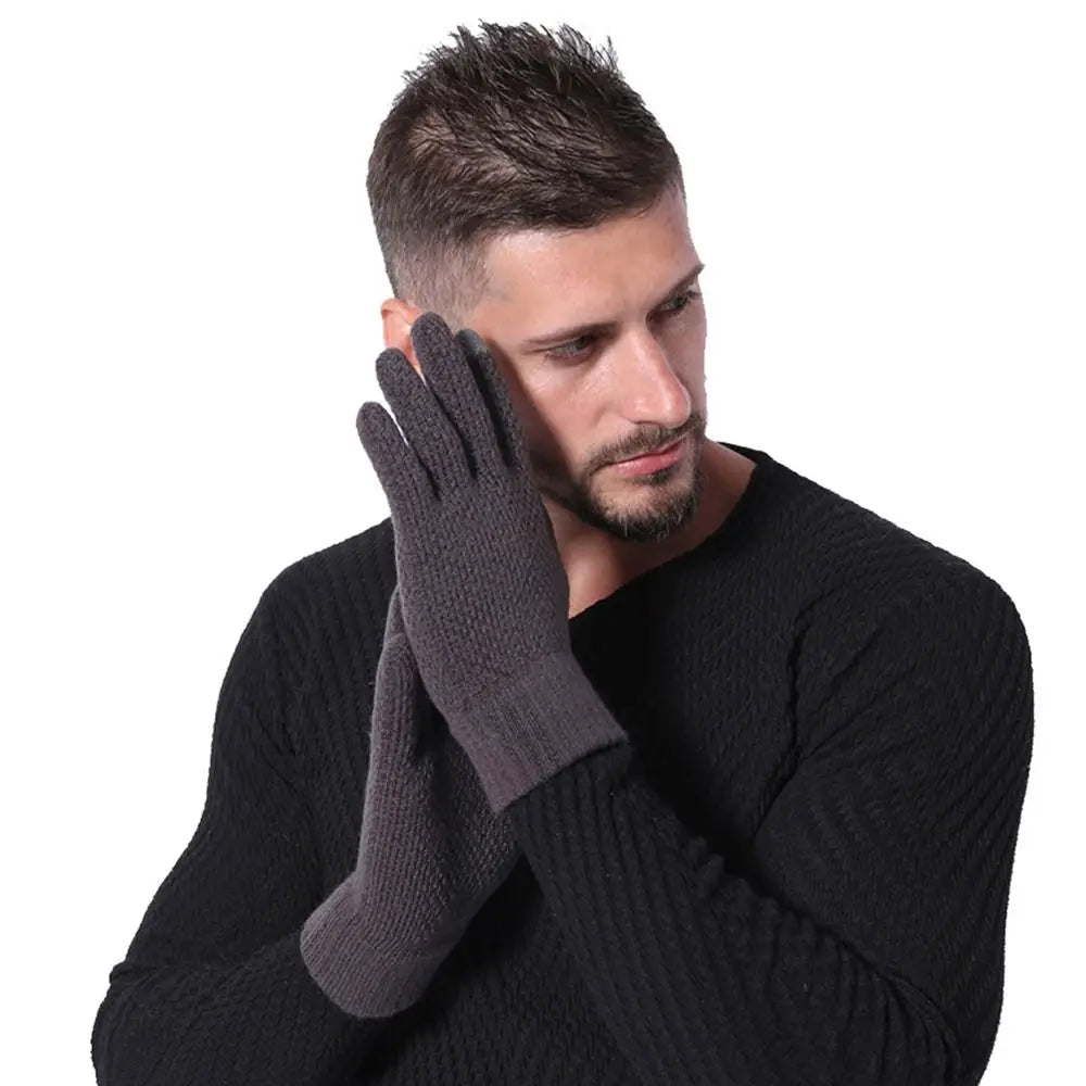 Unisex Knitted Touch Screen Gloves – Thick Warm Windproof Knitted Winter Gloves SWANS