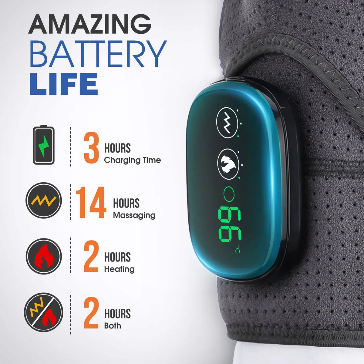SWANS Electric Heating Shoulder Wrap – LED Massage Brace Heating Shoulder Wrap SWANS