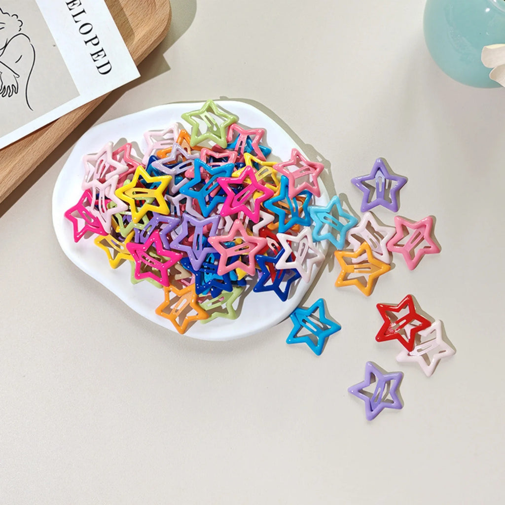 20-Pack Star BB Hair Clips for Girls – Colorful Kids Barrettes Kids Hair Clips SWANS