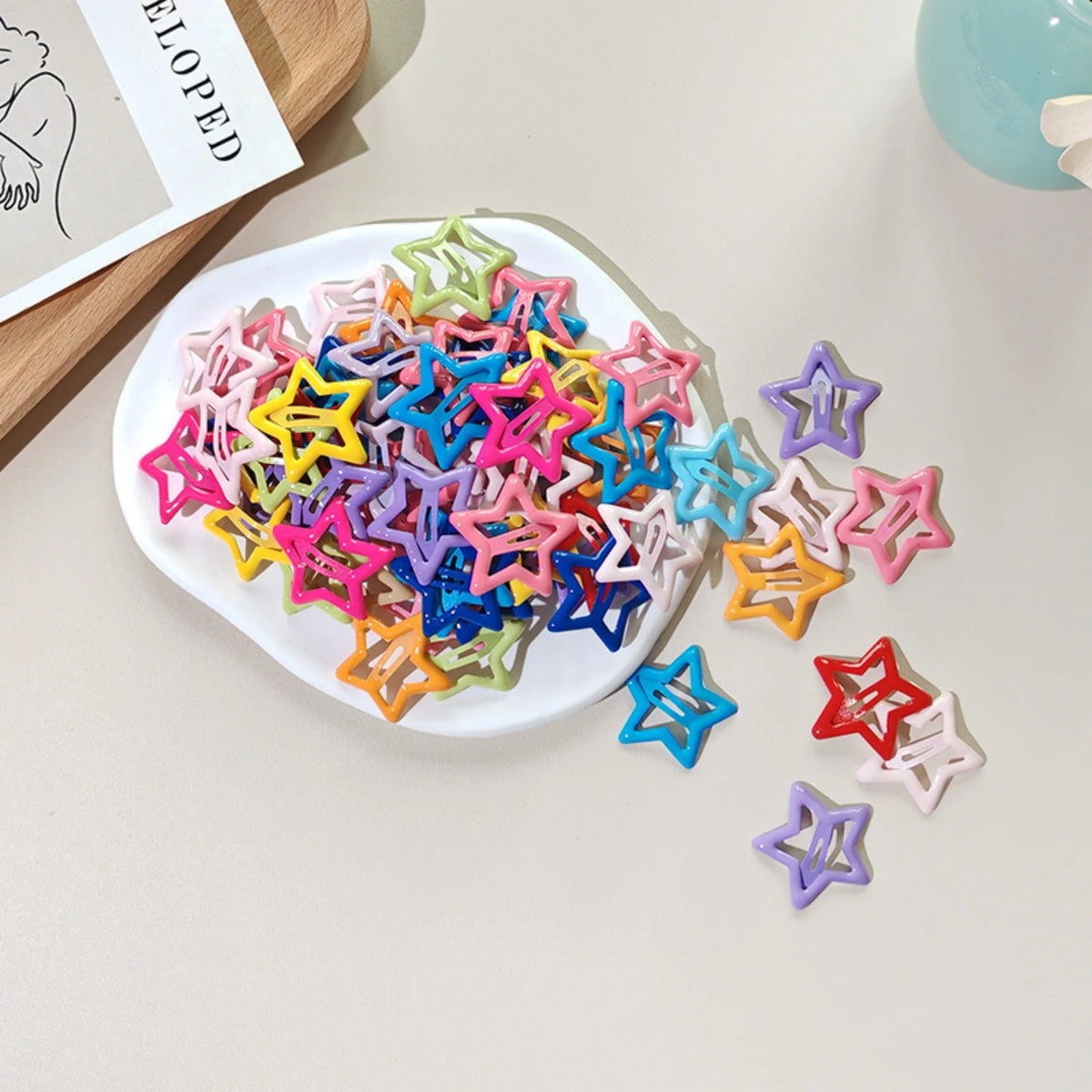 20-Pack Star BB Hair Clips for Girls – Colorful Kids Barrettes Kids Hair Clips SWANS