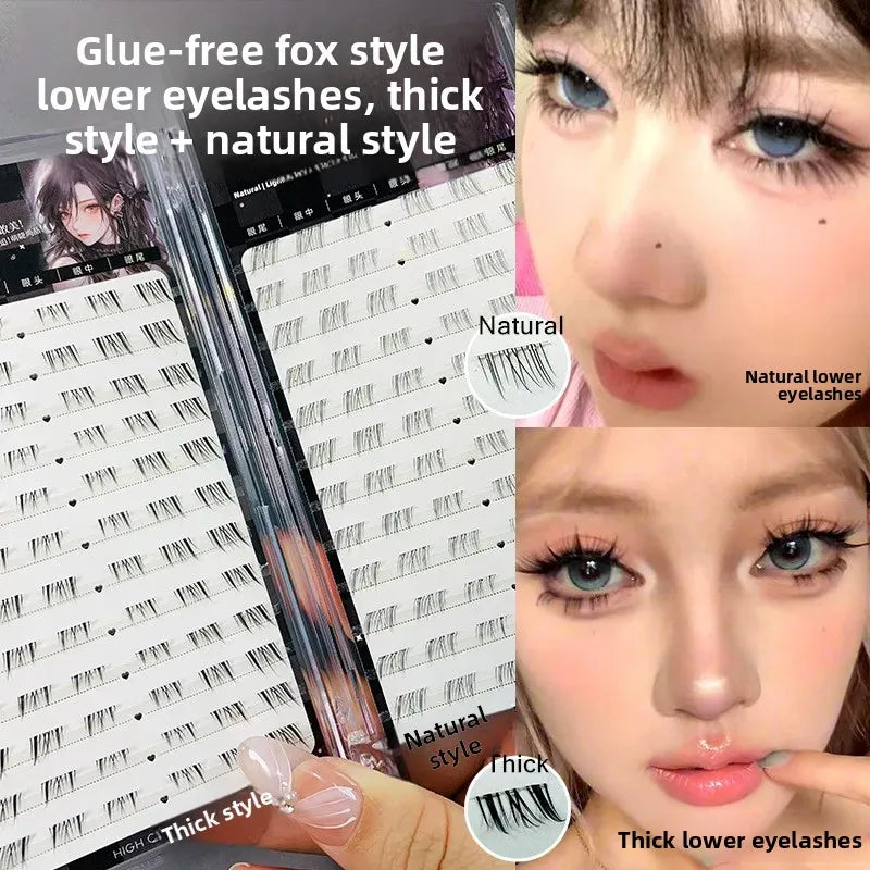 Glue-Free Lower False Eyelashes – Fox Eye Winged Effect False Eyelashes SWANS
