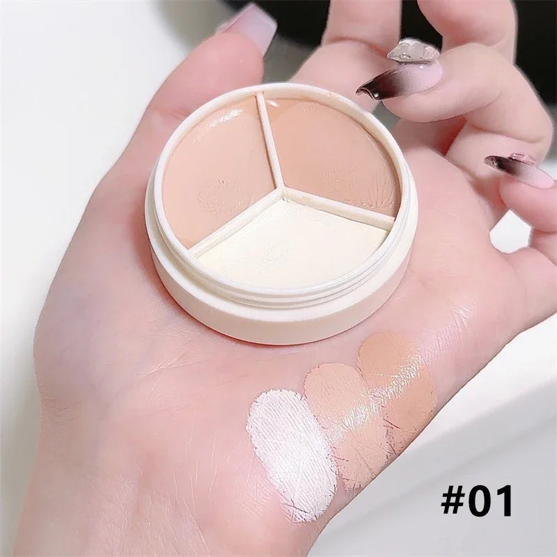 3-Color Concealer Palette – Waterproof Full Coverage Makeup Concealer Palette SWANS 01