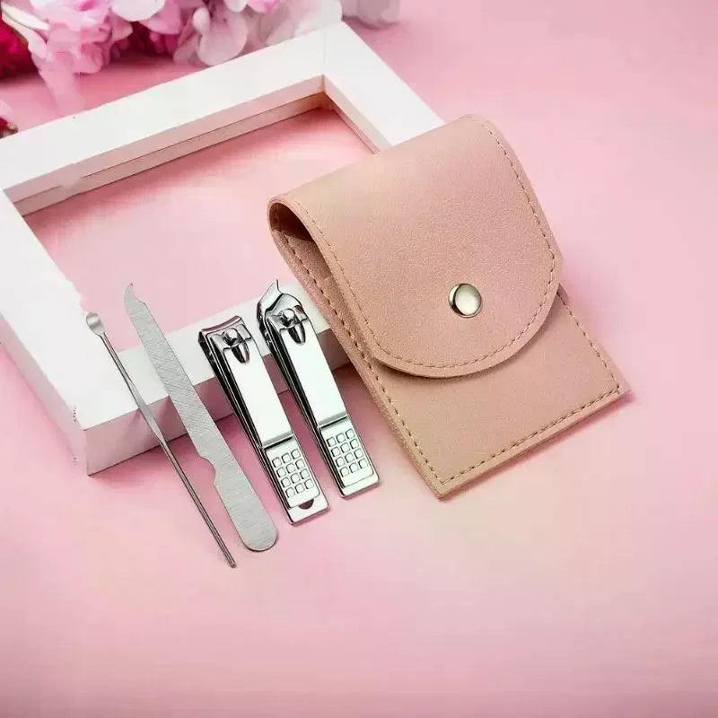 4-Piece Stainless Steel Manicure & Pedicure Set with Pouch Manicure Pedicure Set SWANS