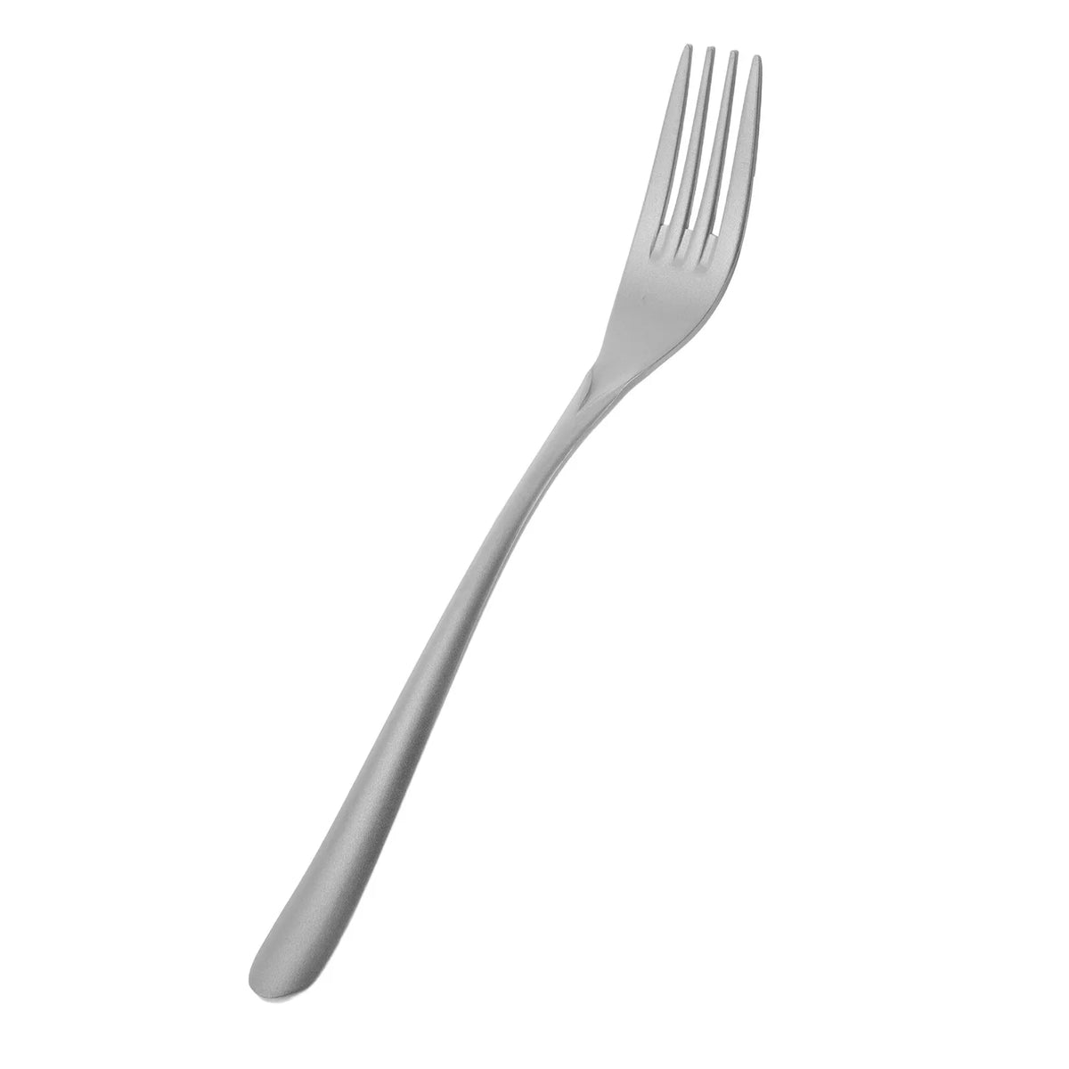 WINOMO Pure Titanium Bent Handle Dinner Fork – Sandblasted Titanium Dinner Fork SWANS