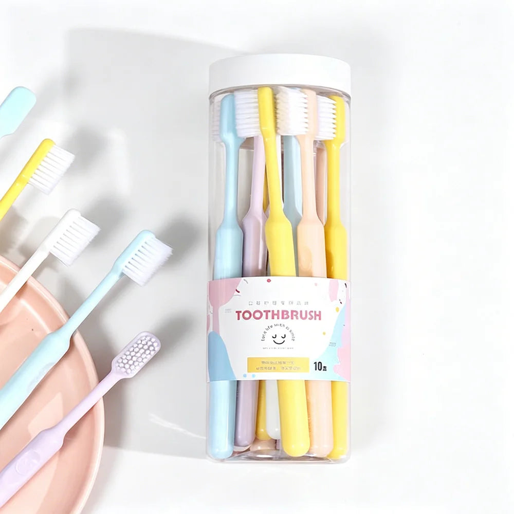 SWANS Soft Bristle Adult Toothbrushes 10 or 20 Pack Bucket Manual Toothbrush Set SWANS