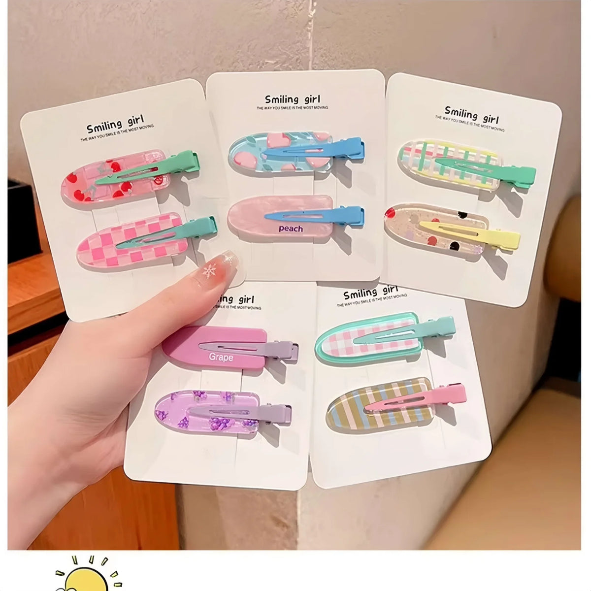 Candy Color Fruit Hair Bang Clips – No Crease Barrettes Hair Clips Barrettes SWANS 10pcs