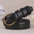 Women's Black PU Leather Thin Belt | Silver Pin Buckle Women's Leather Belt SWANS 100cm black adjustable