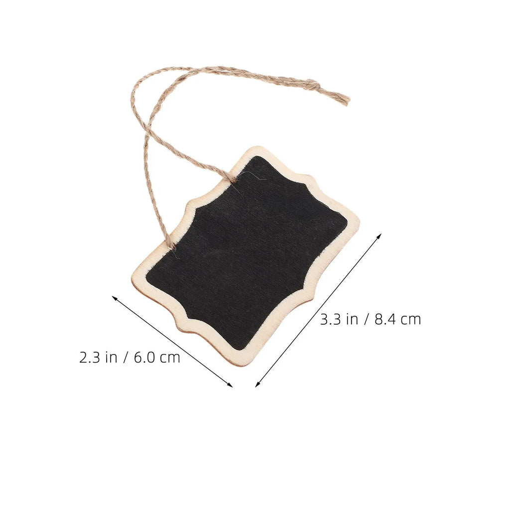 40-Pack Mini Wooden Chalkboard Tags – Reusable Hanging Labels Chalkboard Label Tags SWANS