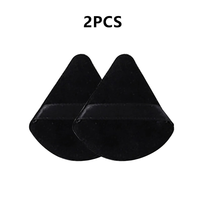 Triangle Crystal Velvet Makeup Sponge Puff – 2/5/10 Pack Makeup Sponge Puff SWANS Black-2pcs