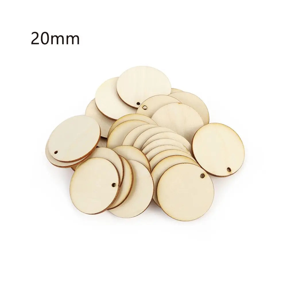 50pcs Round Laser Cut Wooden Craft Discs – DIY Scrapbooking Wood Craft Blanks SWANS 20mm