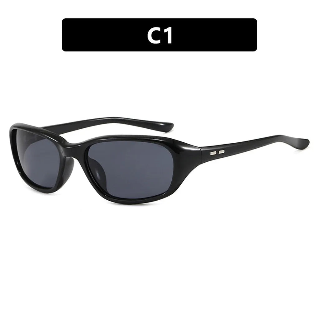 Y2K Retro UV400 Irregular Sunglasses – Women's Full Frame Fashion Sunglasses SWANS Black Grey