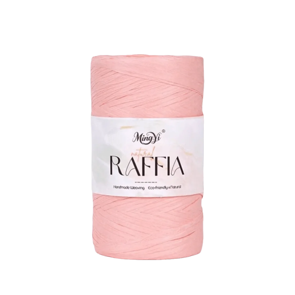 Multi-Colored Raffia Yarn 100g – Bamboo Fiber Knit & Crochet Raffia Craft Yarn SWANS Pink