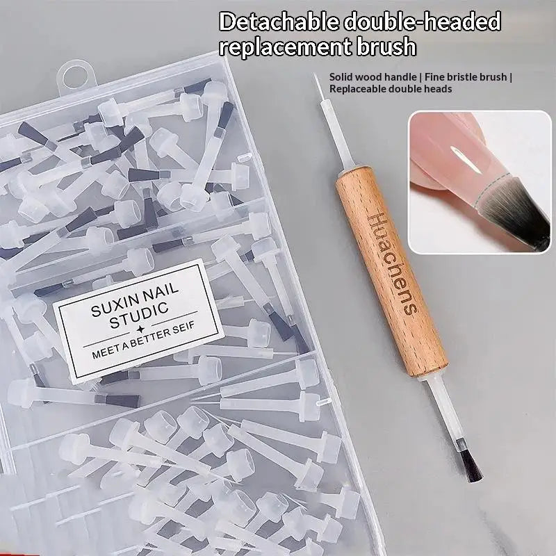 Disposable Dip Powder & Nail Polish Replacement Brush Set Nail Art Brushes SWANS