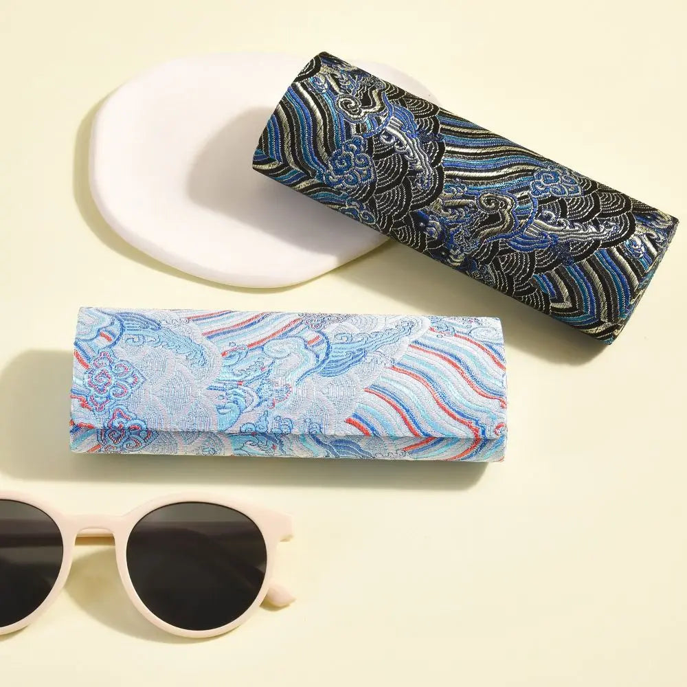 Vintage Chinese Brocade Hard Shell Glasses Case – Lightweight Eyeglass Case SWANS