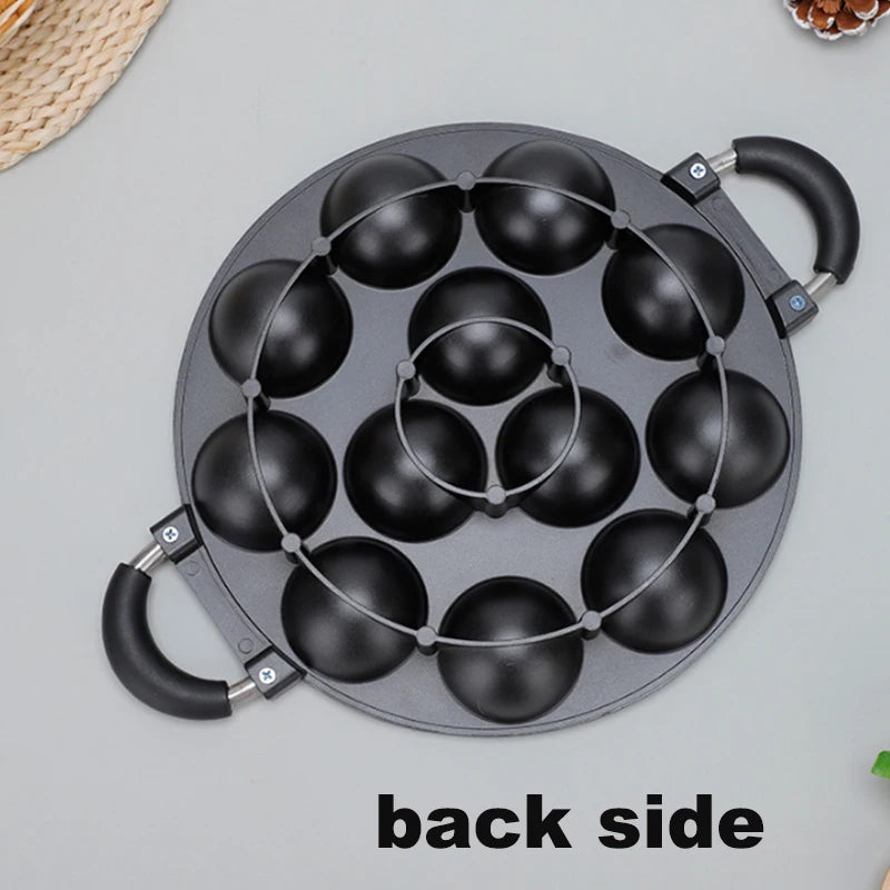 YTYIN 12-Mold Takoyaki Pan – Nonstick Aluminum Alloy Skillet Takoyaki Cooking Pan SWANS