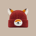 Y2K Fox Ears Beanie – Warm Thickened Knit Winter Hat Unisex Knit Beanie Hat SWANS Red