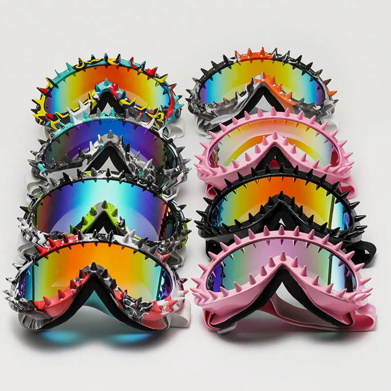 TOYEARN Steampunk Y2K Big Frame Rivet Sunglasses UV400 Fashion Sunglasses SWANS
