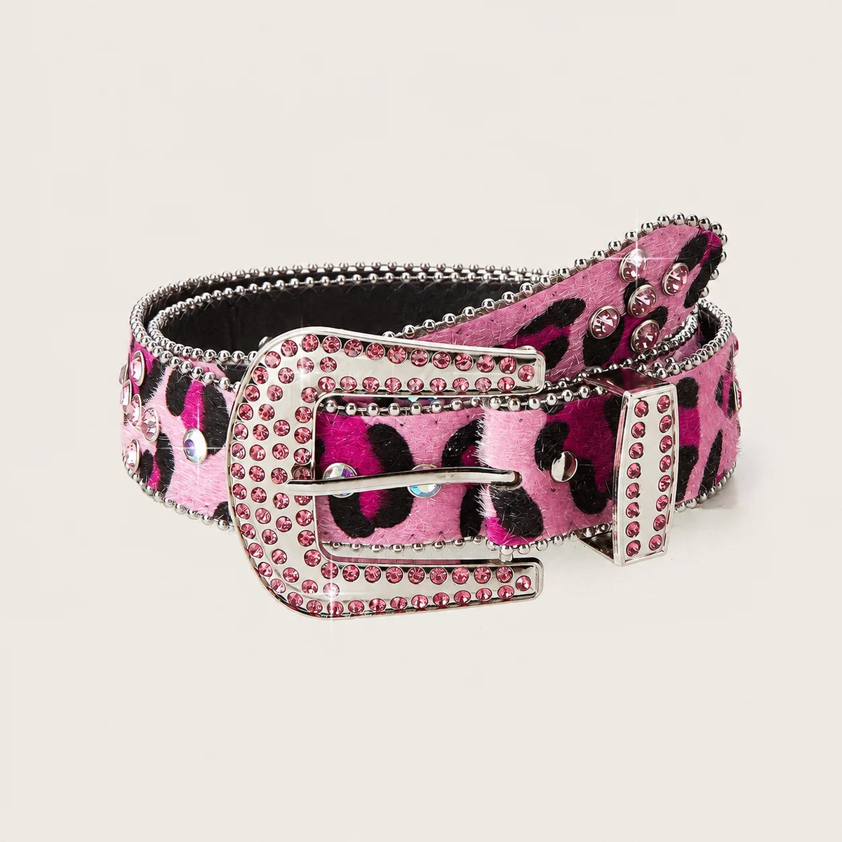 Women's Rhinestone PU Belt for Dresses, Skirts & Jeans Fashion Belt SWANS Pink Black 105CM
