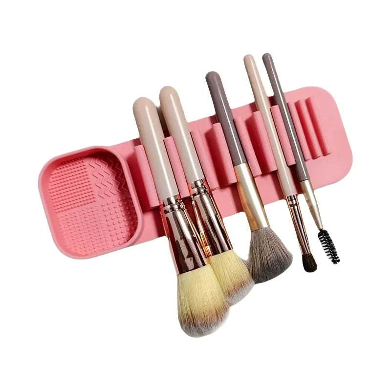 SWANS Makeup Brush Cleaner Sponge & Storage Rack Holder Set Brush Storage Organizer SWANS