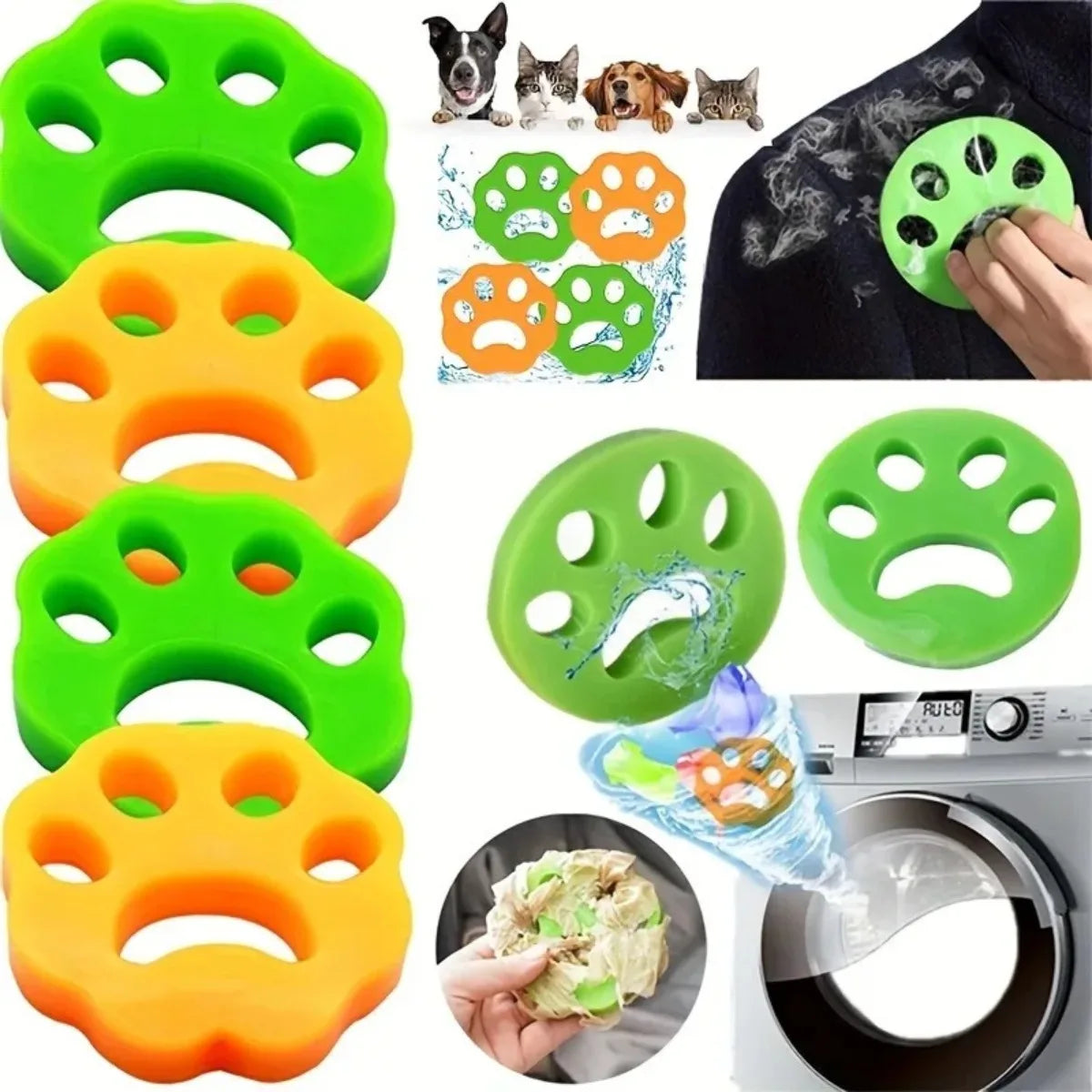 7-Pack Reusable Pet Hair & Lint Catchers for Washing Machine Laundry Lint Catcher SWANS