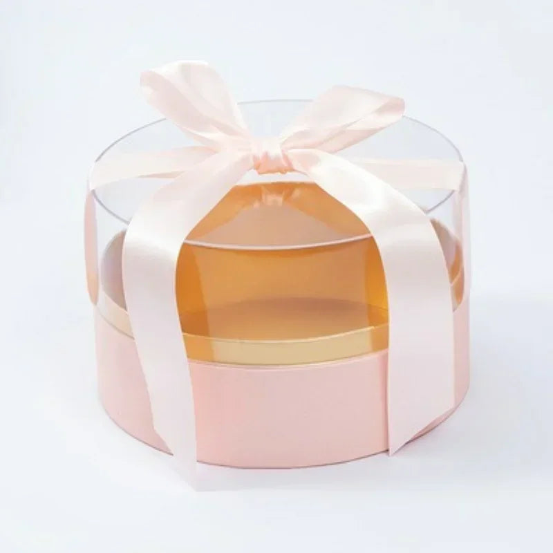 Round Rose Flower Gift Box with Window Display | Bouquet Box Flower Gift Box SWANS