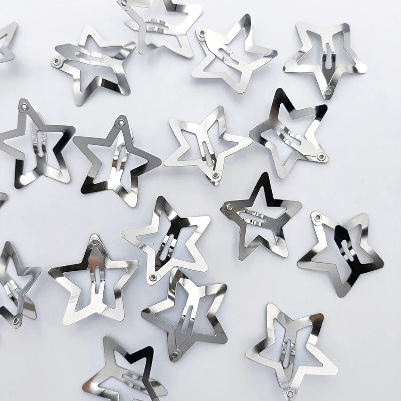 100-Pack Star BB Hair Clips 3cm Cute Barrettes for Girls Hair Clip Set SWANS