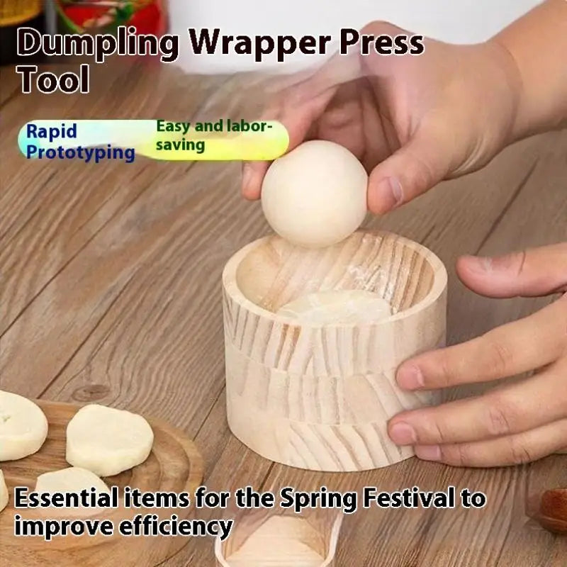 Wood Dumpling Maker Press Tool – Dough Skin Wrapper Mold Set Dumpling Press Tool SWANS