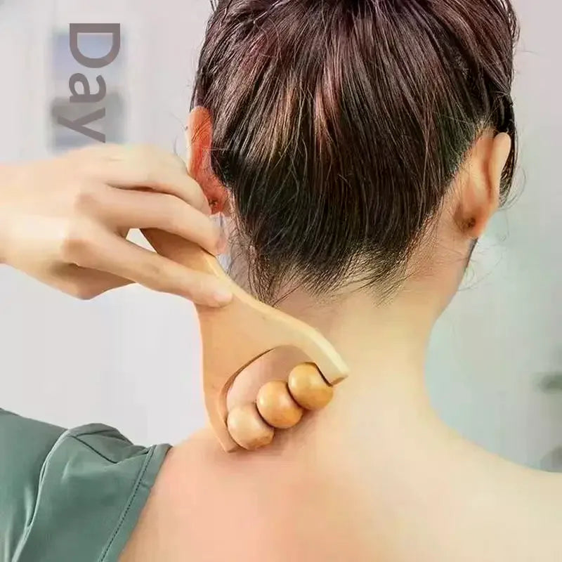 YOVIP Wooden Roller Massager – Shoulder, Neck & Body Wooden Roller Massager SWANS
