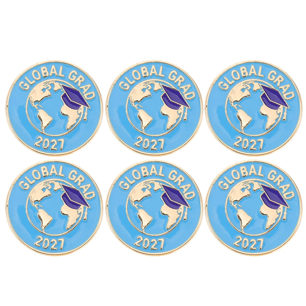 6-Pack Class of 2027 Graduation Lapel Pins – Metal Enamel Badge Graduation Lapel Pins SWANS
