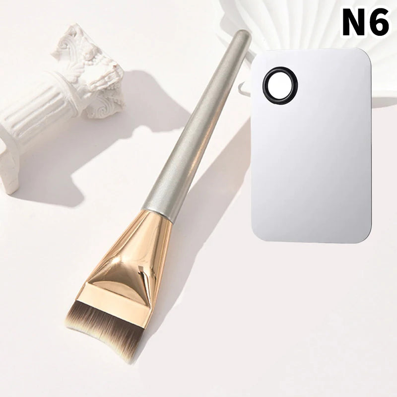 YOVIP Foundation Brush Set with Palette & Powder Puff Makeup Brush Set SWANS N6
