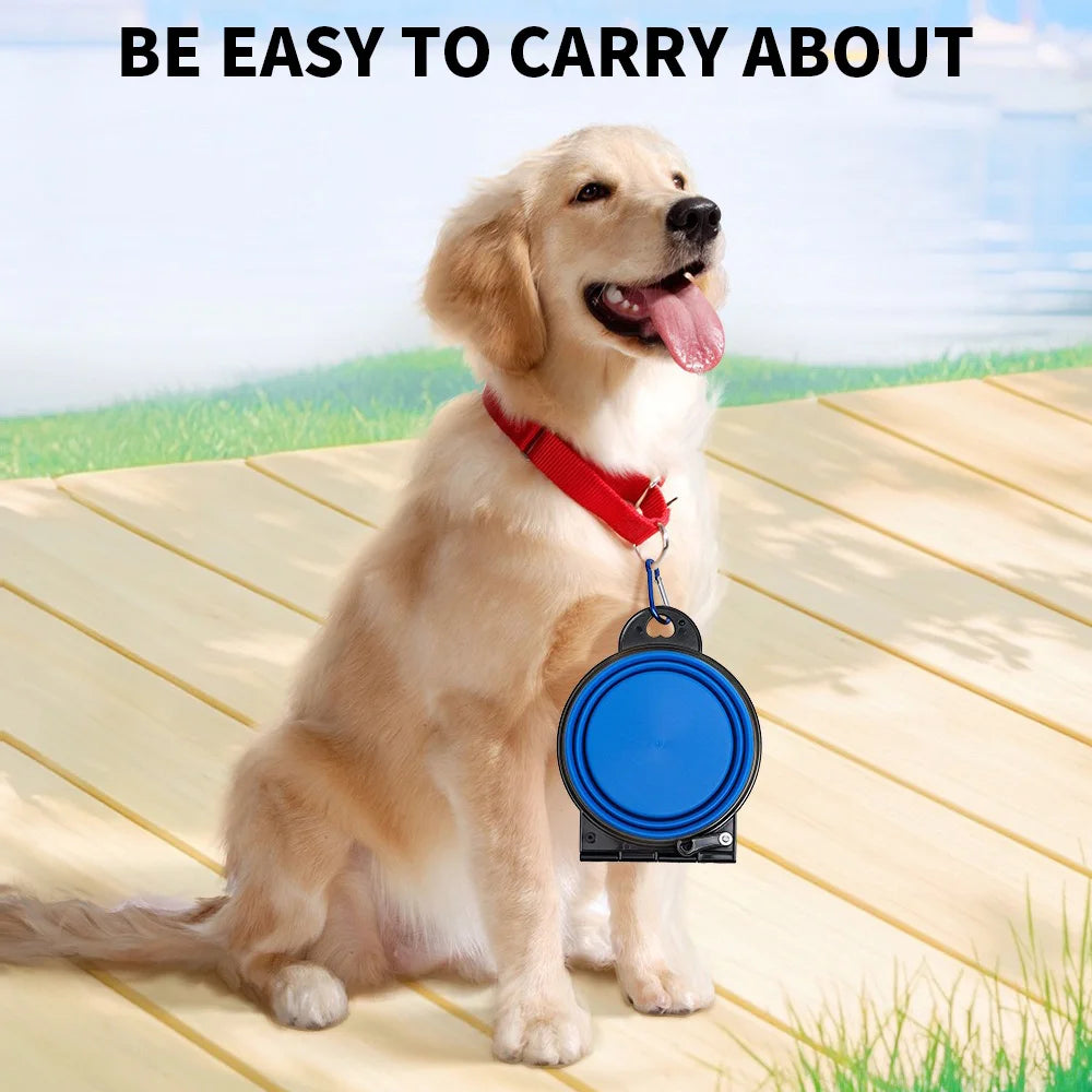 SWANS 2-in-1 Foldable Dual Pet Bowl – Portable Travel Feeder Foldable Pet Bowl SWANS