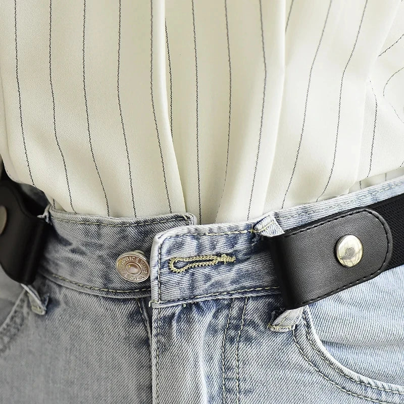 Buckle-Free Elastic Stretch Waist Belt – Unisex, No Bulge Elastic Waist Belt SWANS