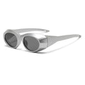 Y2K Steampunk Sunglasses UV400 Unisex Sport Goggle Shades Fashion Sunglasses SWANS Silver Black