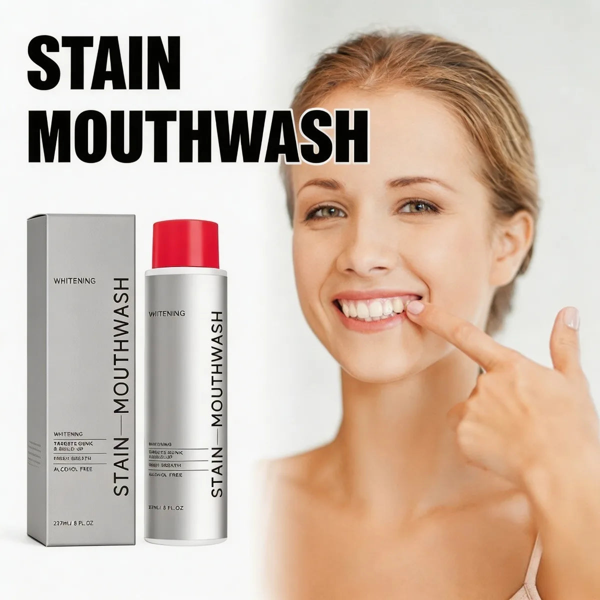 Ximonth Alcohol-Free Mouthwash – Stain Removal & Fresh Breath Oral Rinse Mouthwash SWANS