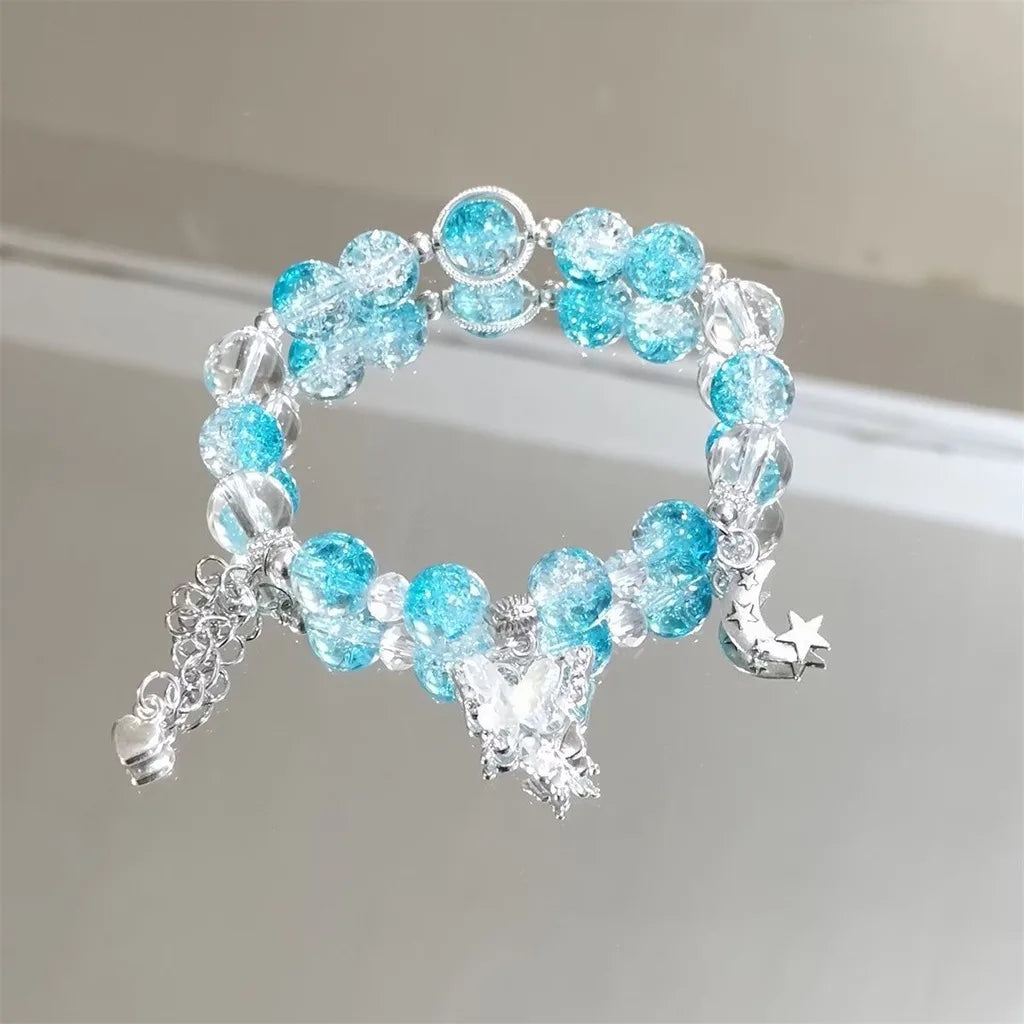 Star Crystal Glass Beaded Bracelet – Y2K Best Friend Jewelry Beaded Charm Bracelet SWANS Style 11
