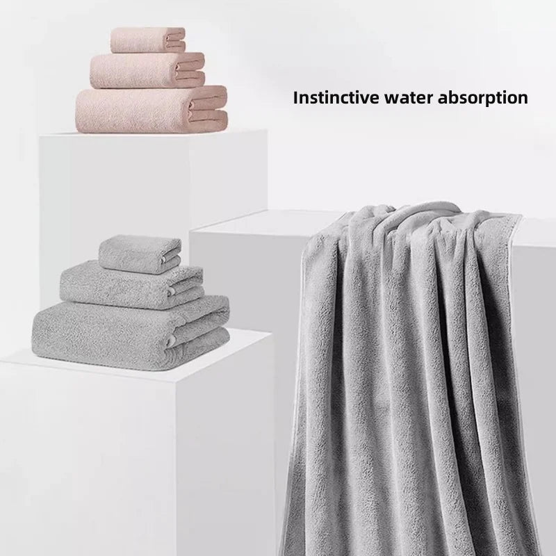 SWANS 3-Pack Long-Staple Cotton Bath Towels – Quick Dry Bath Towel Set SWANS